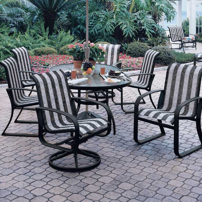 Cayman Isle Sling Aluminum Dining Set by Woodard - Image 13